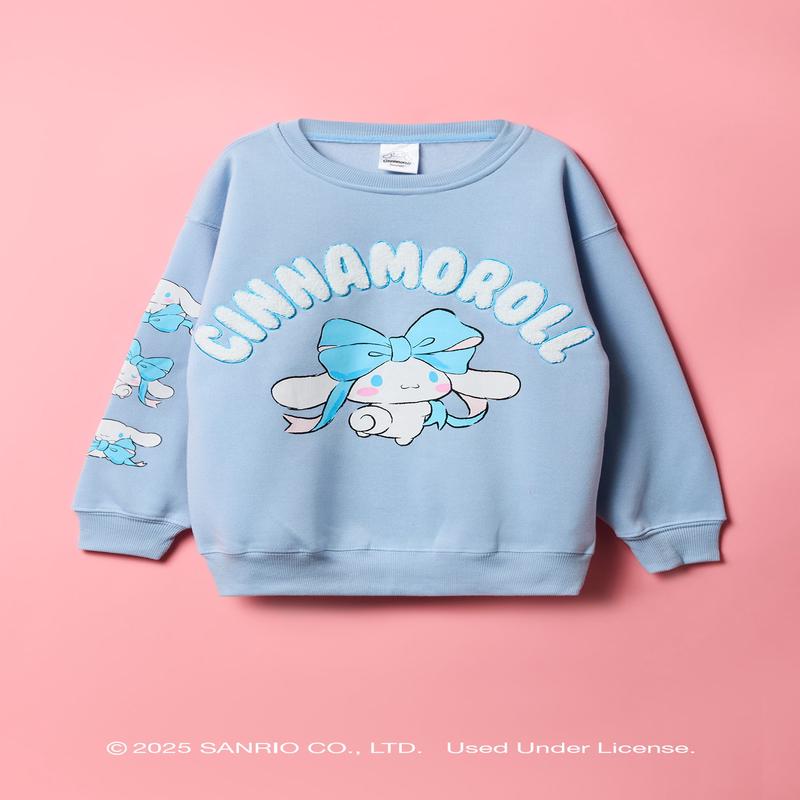 Cinnamoroll Girls Oversized Chenille Embroidered Sweatshirt