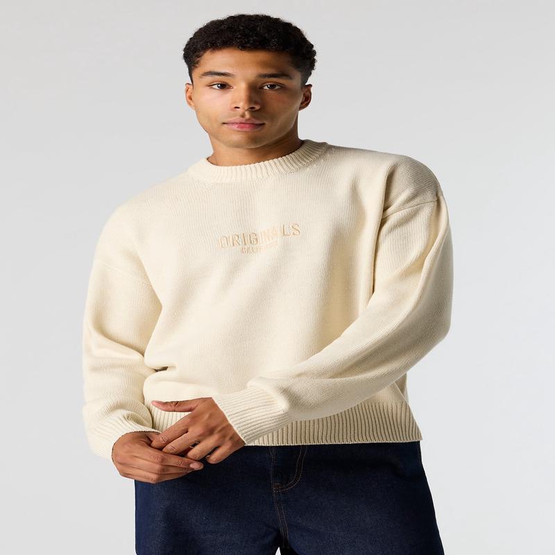 Embroidered Boxy Sweater