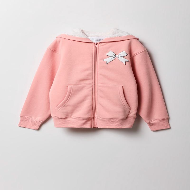 Girls Sherpa Lined Zip-Up Hoodie