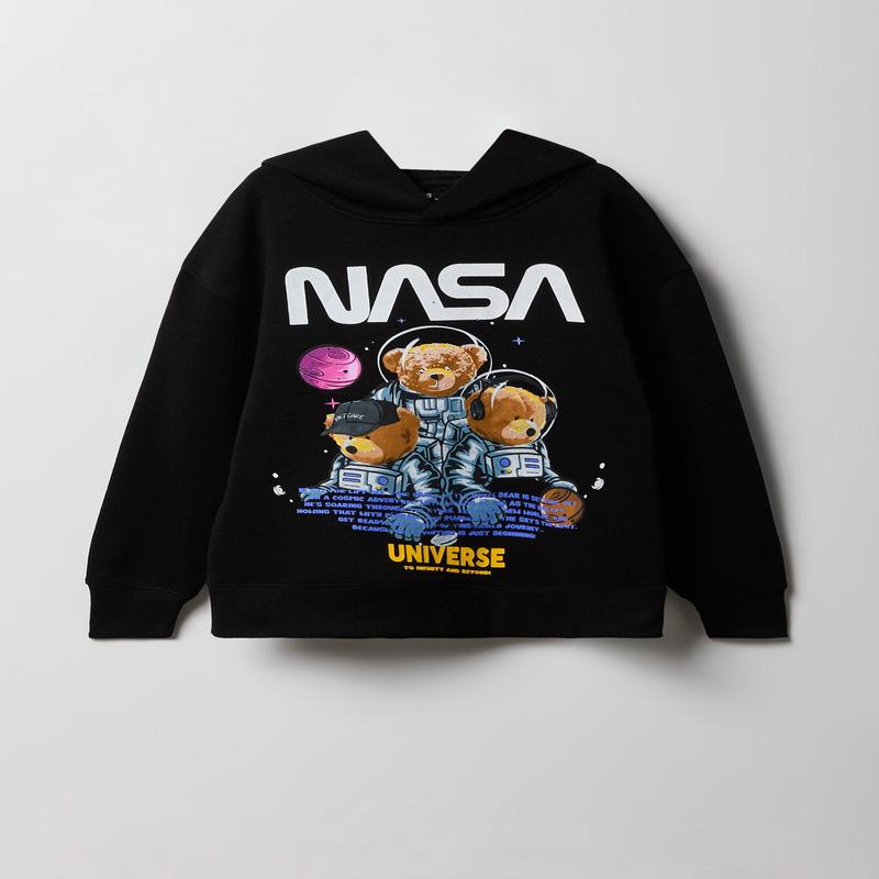 Haut  capuchon en molleton  imprim NASA Bears pour enfants