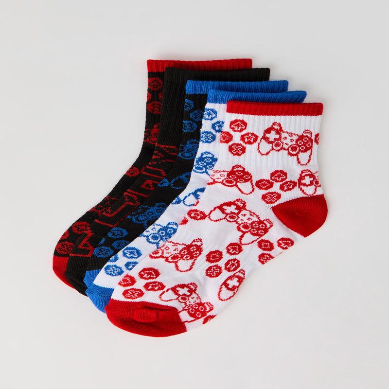 Kids Gaming Quarter Socks (5 Pack)