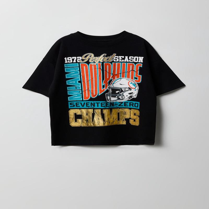 Kids Miami Dolphins Foil Print T-Shirt