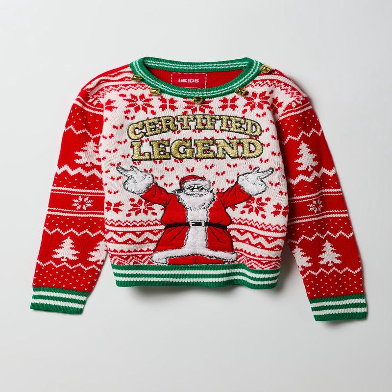 Kids Santa Embroidered Christmas Sweater