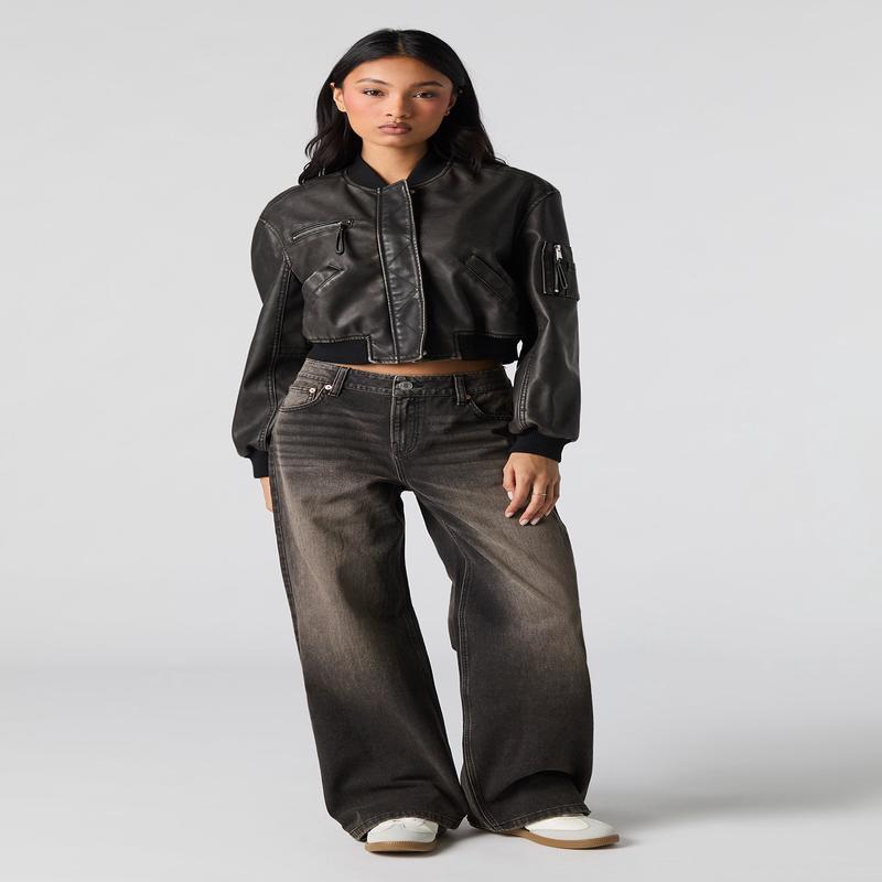 Low Rise Skater Latte Black Jean