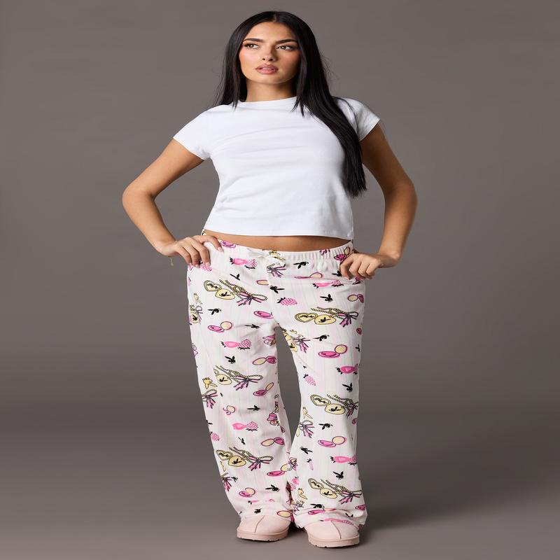 Playboy Velour Printed Pajama Pant