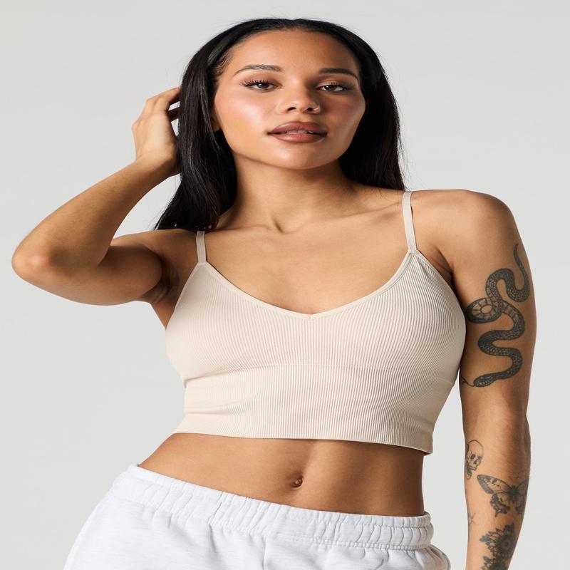 Camisole ctele sans couture  encolure en V avec bonnets intgrs