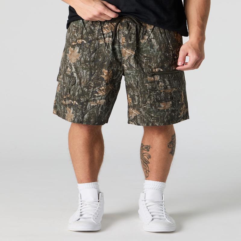 Drawstring Zip Pocket Cargo Short