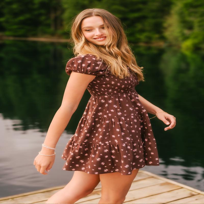 Floral Smocked Tiered Mini Dress