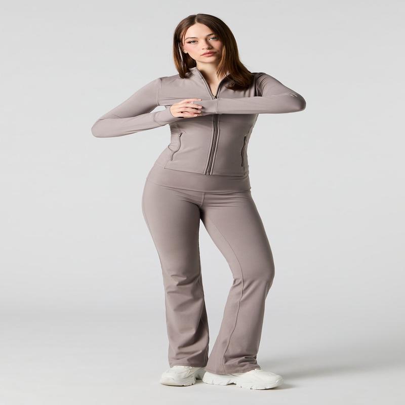 Foldover Waist Flare Legging