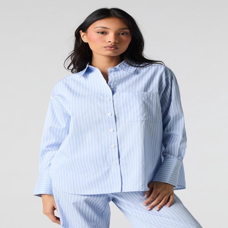 Haut de pyjama boutonn ray  manches longues