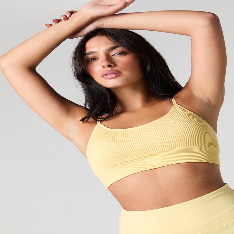 Seamless Ribbed Double Layer Sports Bra