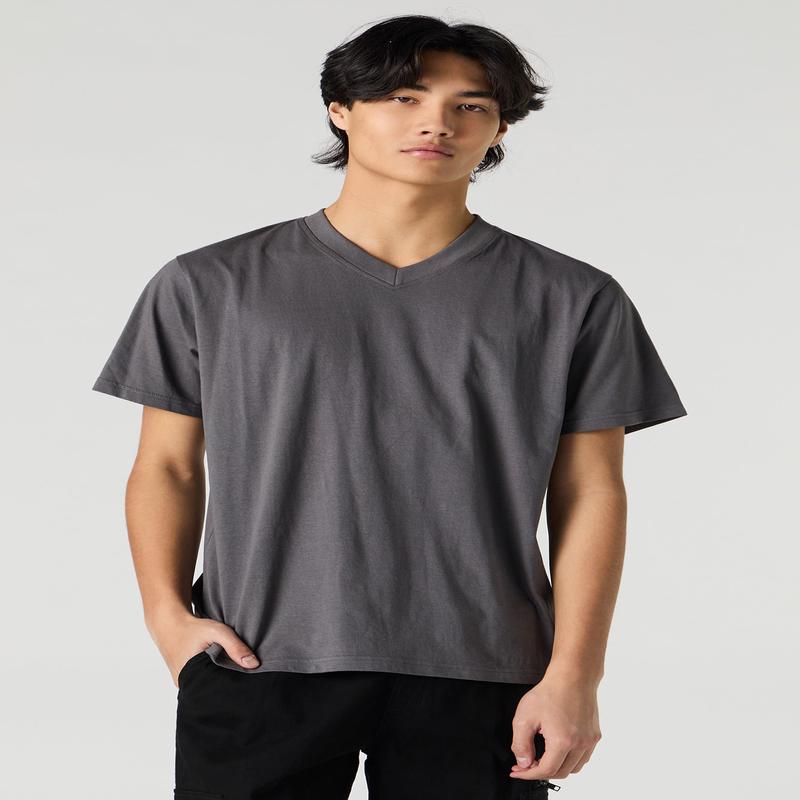 Solid V-Neck T-Shirt