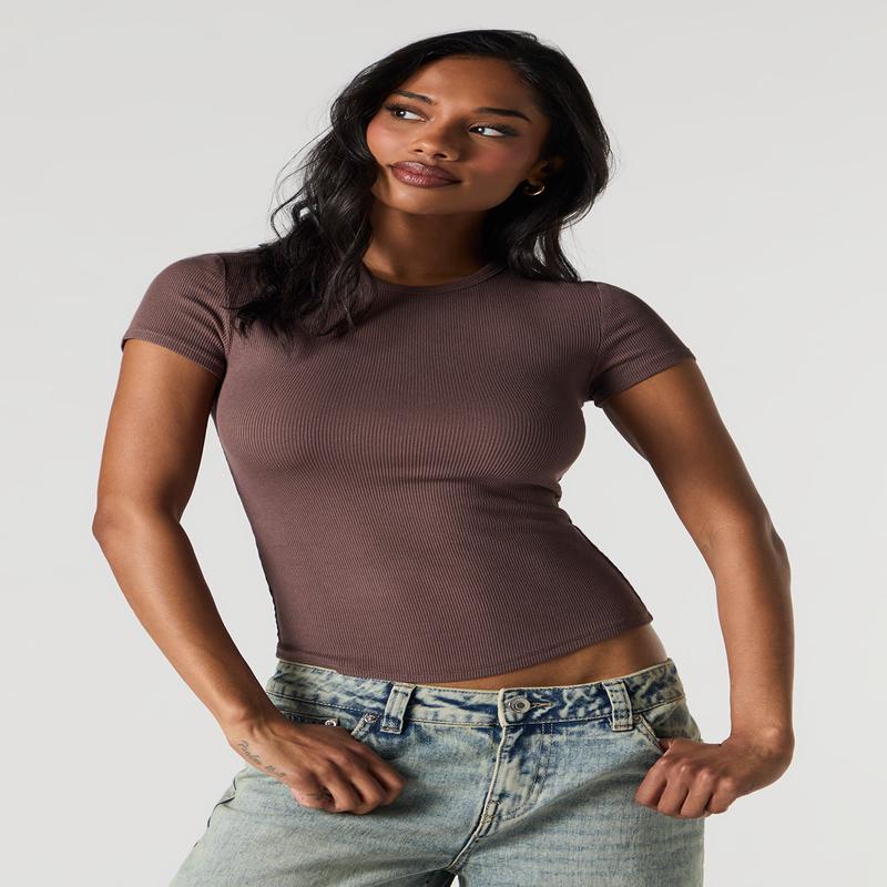 T-shirt ctel avec ourlet arrondi