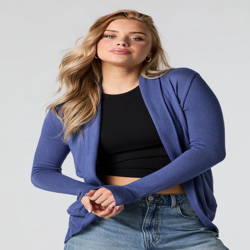 Cardigan enveloppant en tricot