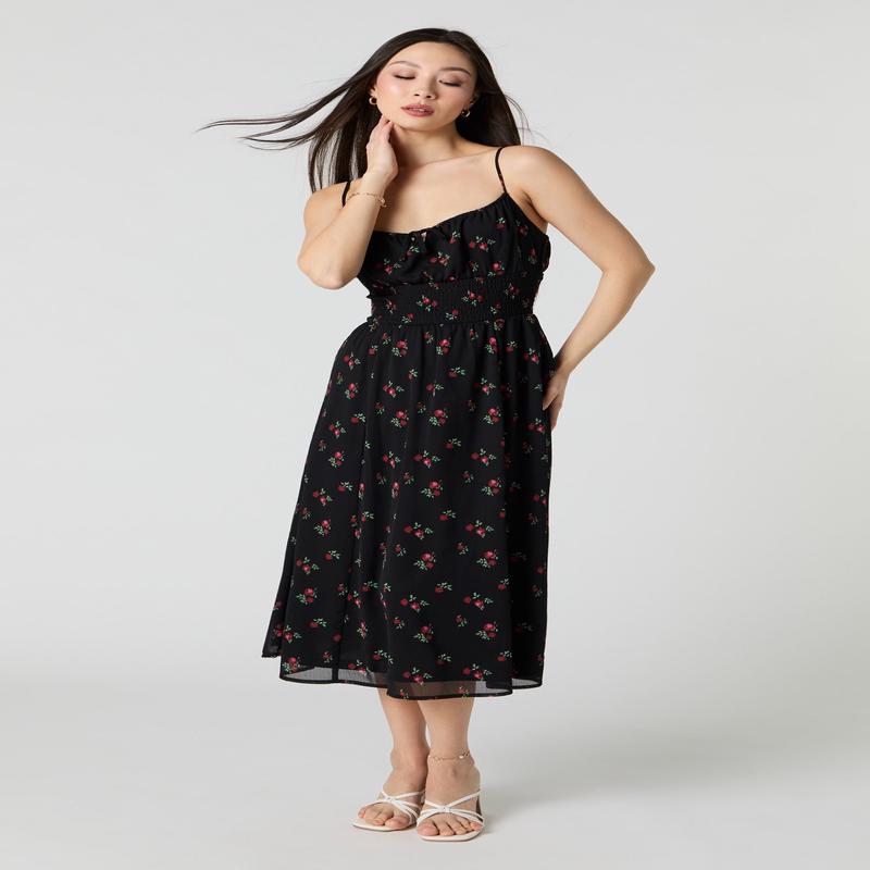 Chiffon A-Line Midi Dress