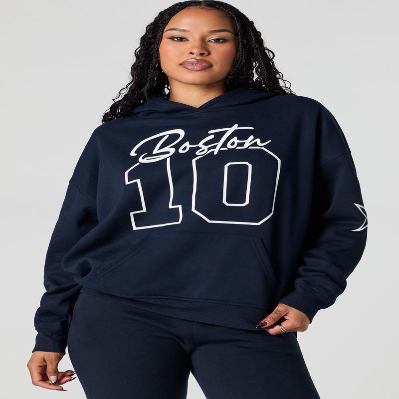 City Graphic Oversized Fleece Hoodie