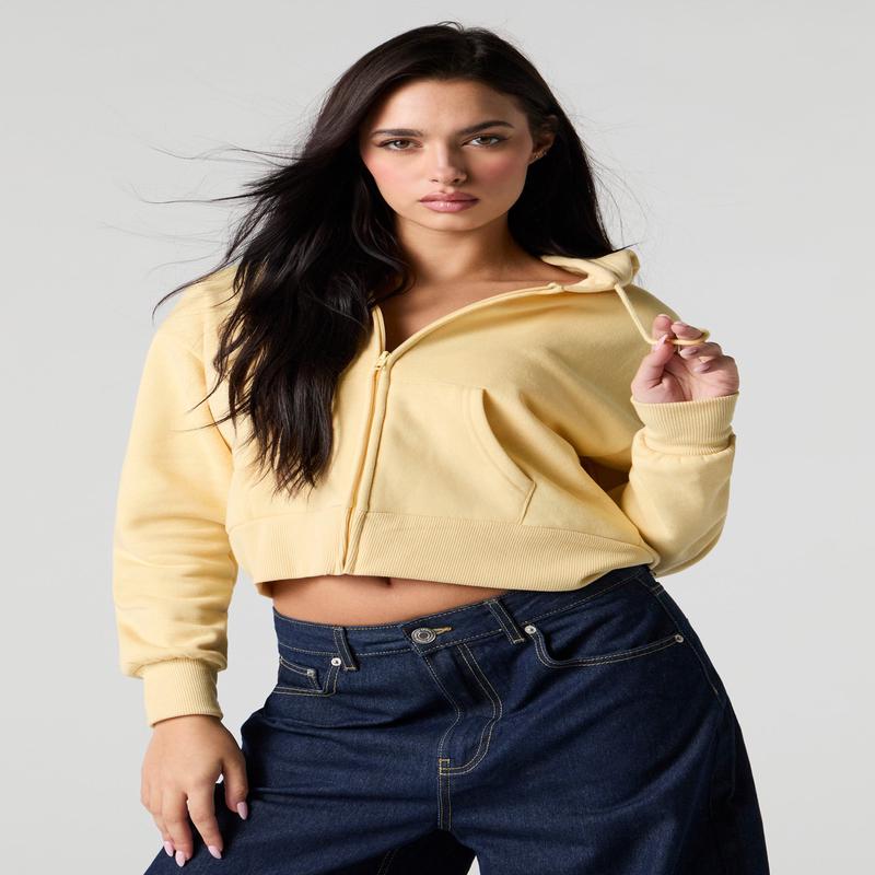 Haut  capuchon en molleton classique avec fermeture  glissire