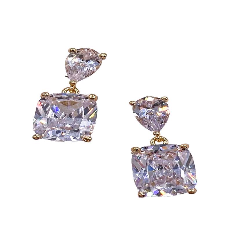 Royal Earrings - Clear - FINAL SALE