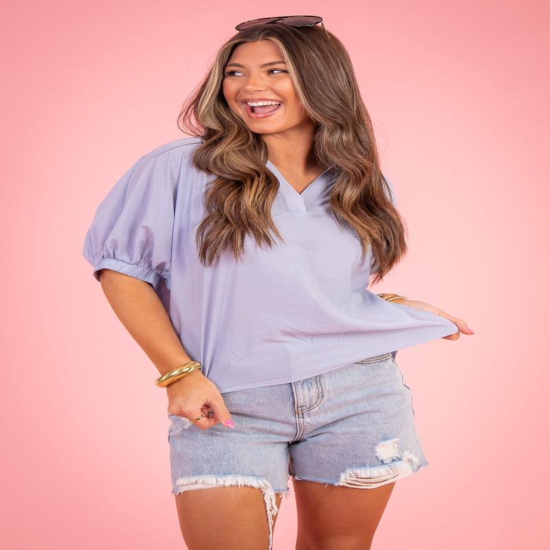 See You There Top - Chambray - FINAL SALE