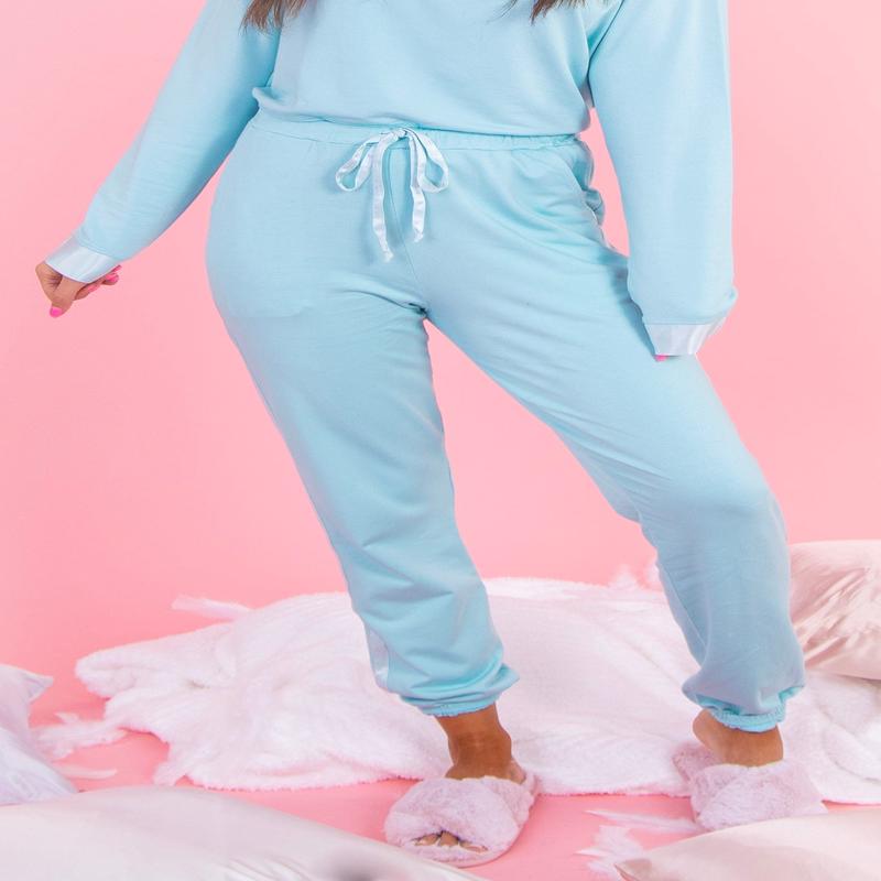 Blair Lounge Pant - Aqua - FINAL SALE