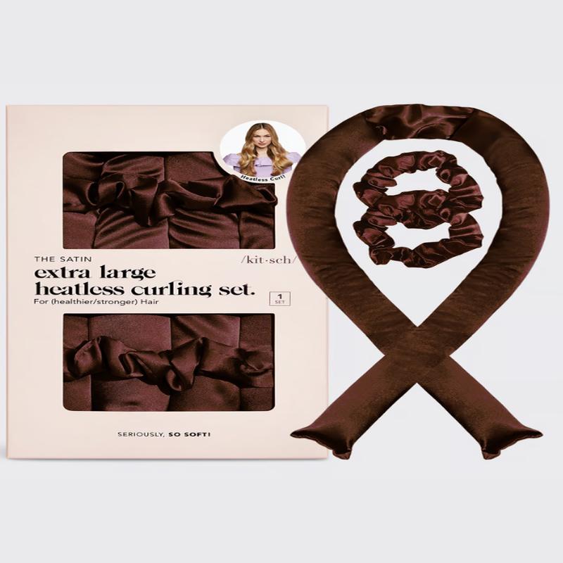 Satin Heatless Curling Set - Chocolate | KITSCH - FINAL SALE