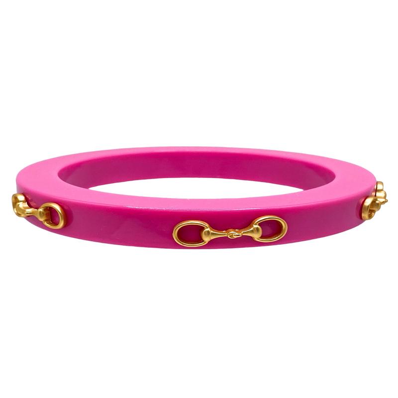 Sutton Horsebit Bangle - Pink - SALE