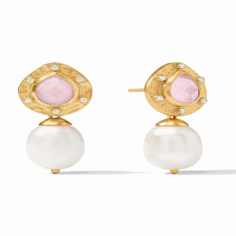 Clementine Pearl Drop Earring - Gold Iridescent Rose | Julie Vos - FINAL SALE