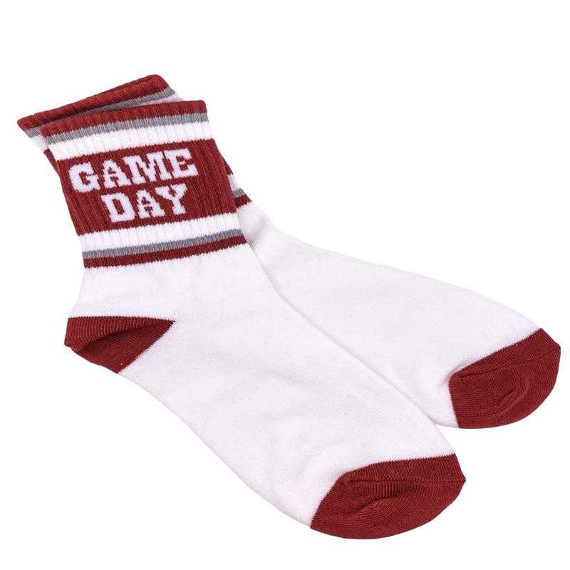 Game Day Socks - Burgundy/White - SALE