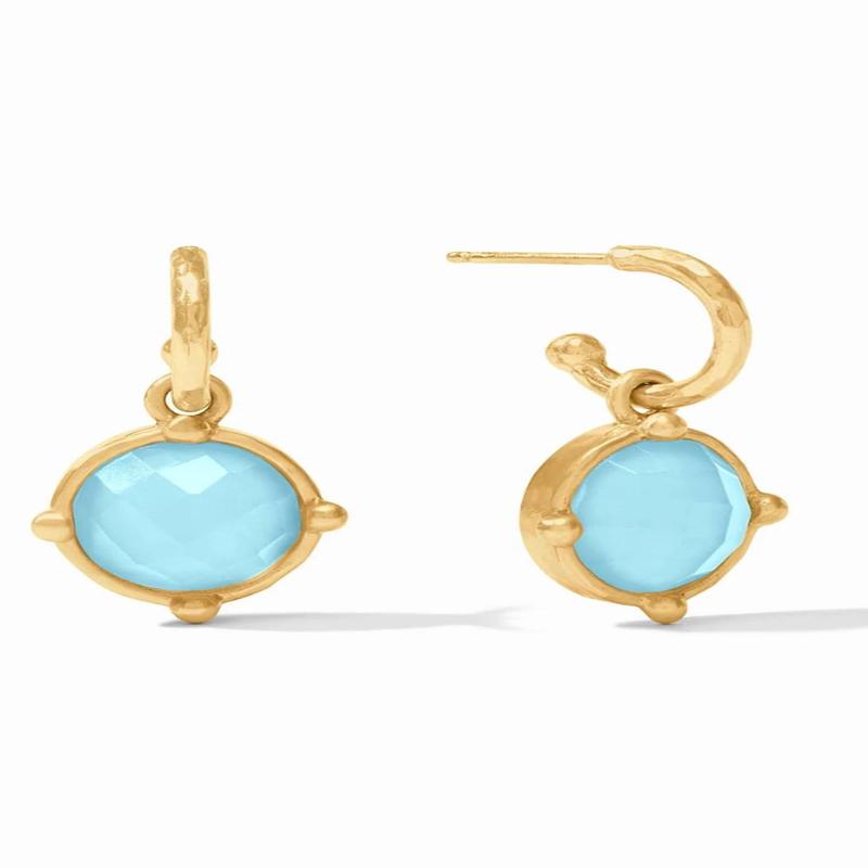 Honeybee Hoop & Charm Earrings - Capri Blue | Julie Vos - FINAL SALE