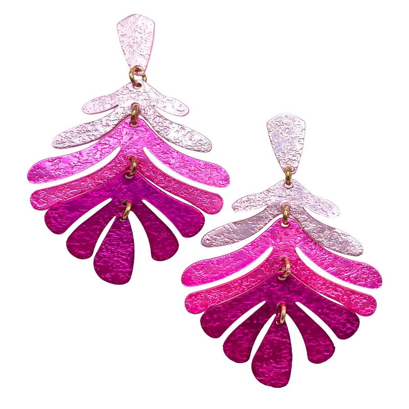 In The Palms Earrings - Fuchsia