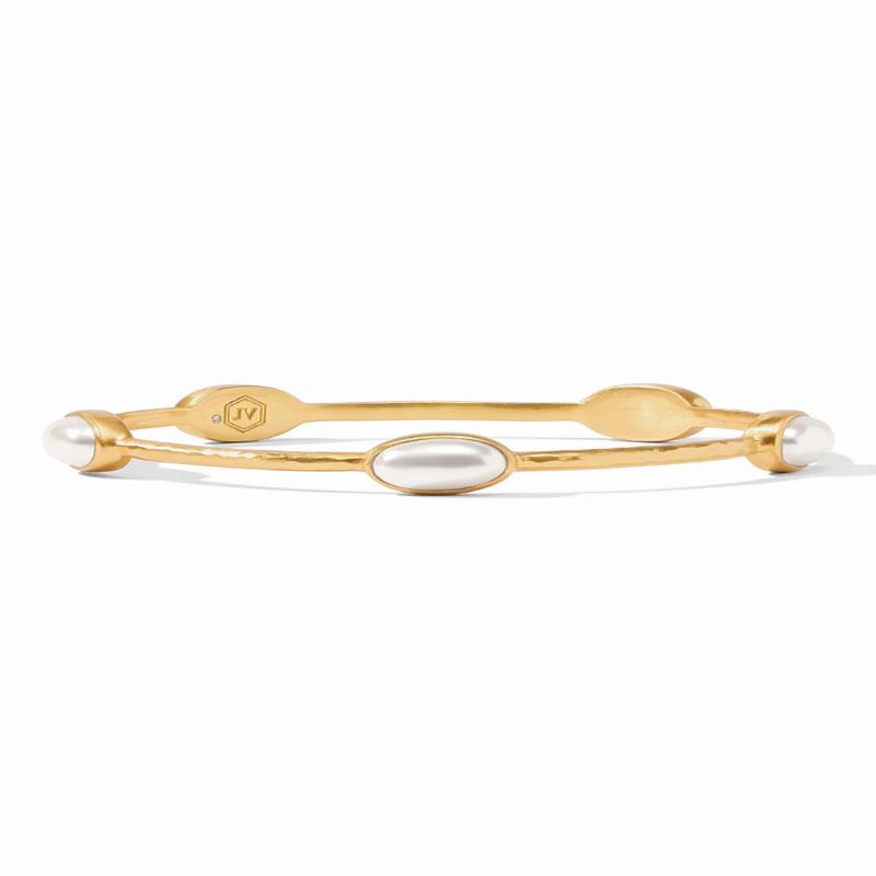 Ivy Stone Bangle - Pearl - Medium | Julie Vos