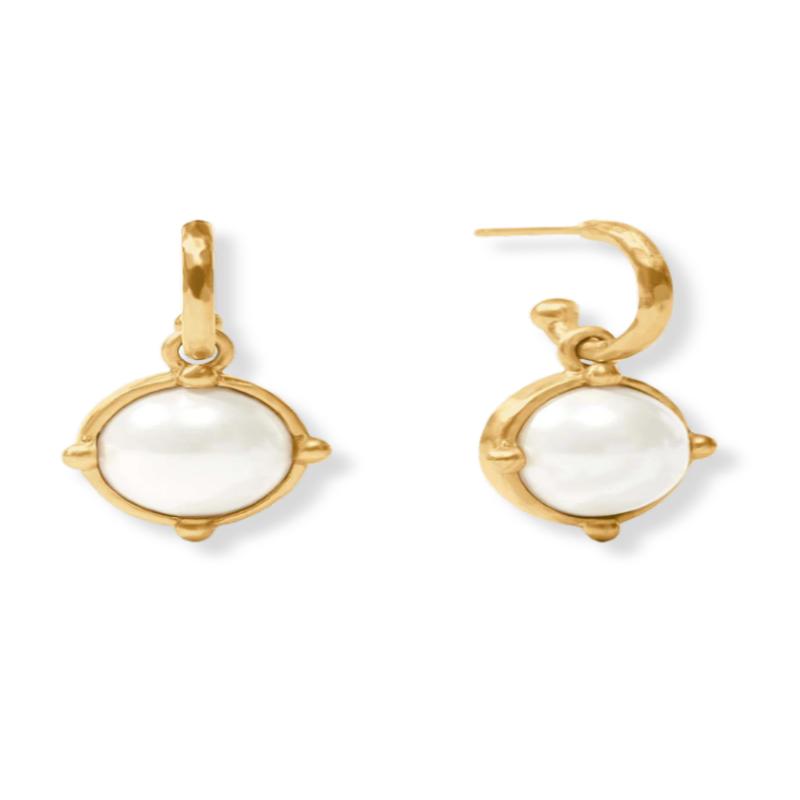 Julie Vos Honeybee Pearl Hoop & Charm Earrings