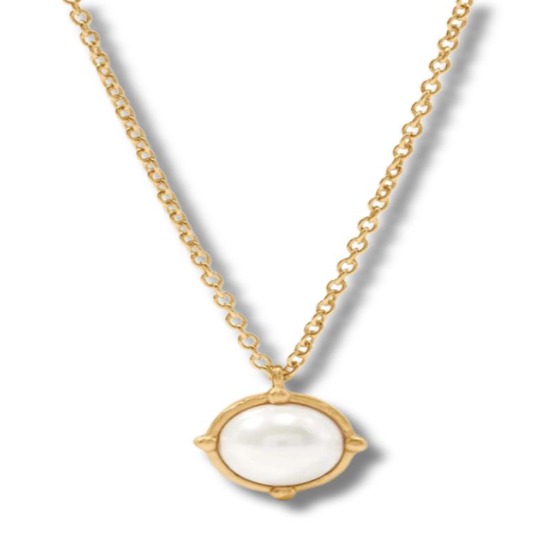 Julie Vos Honeybee Solitaire Pearl Necklace