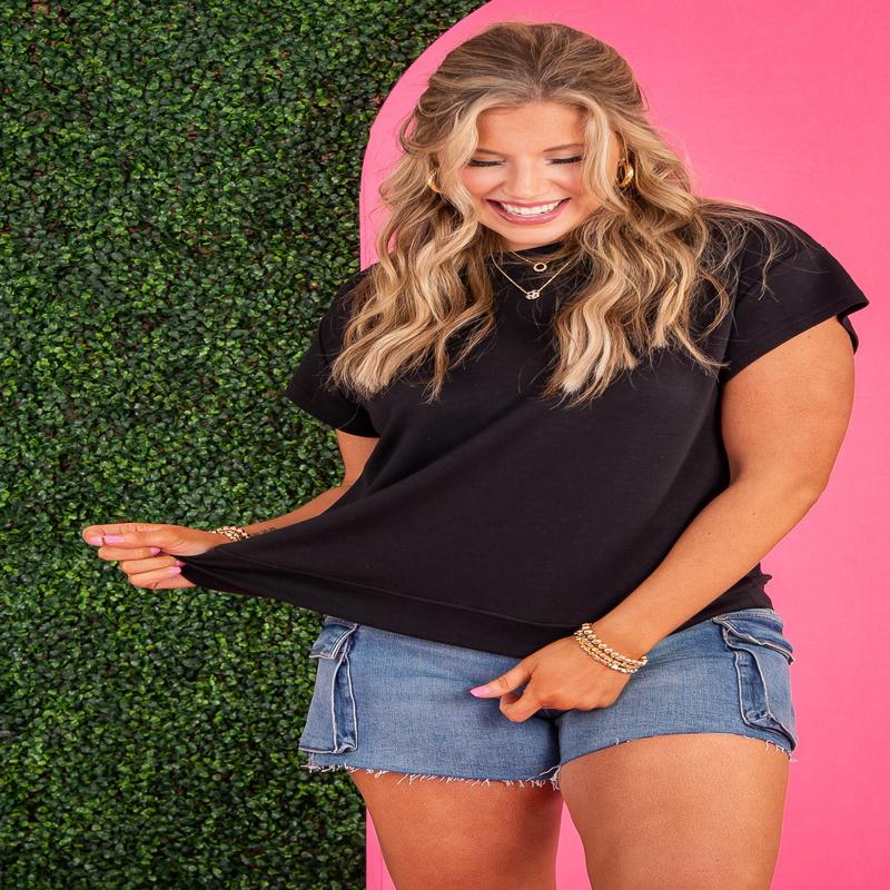 Looking At You Top - Black - SALE