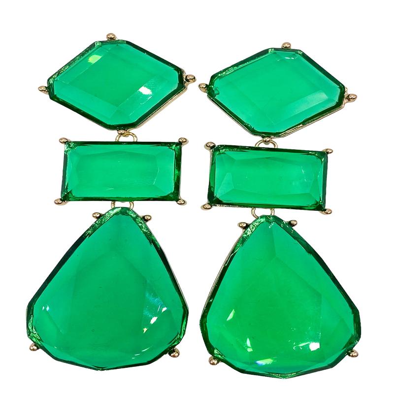Drop The Ball Earrings - Green