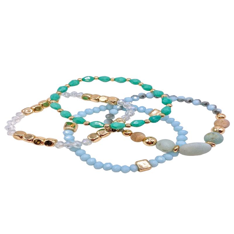 Meant For Each Other Bracelet Set - Mint - FINAL SALE
