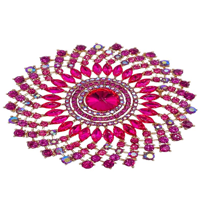 Down The Road Brooch - Fuchsia