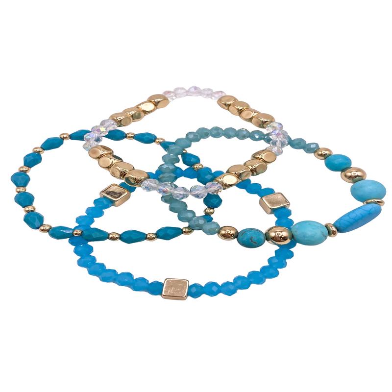Full Of Truth Bracelet Set - Turquoise - FINAL SALE
