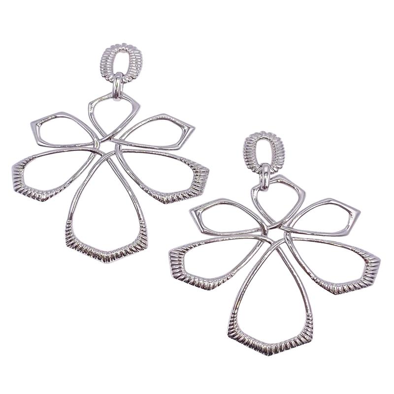 Layne Metal Statement Earring - Silver | Kendra Scott