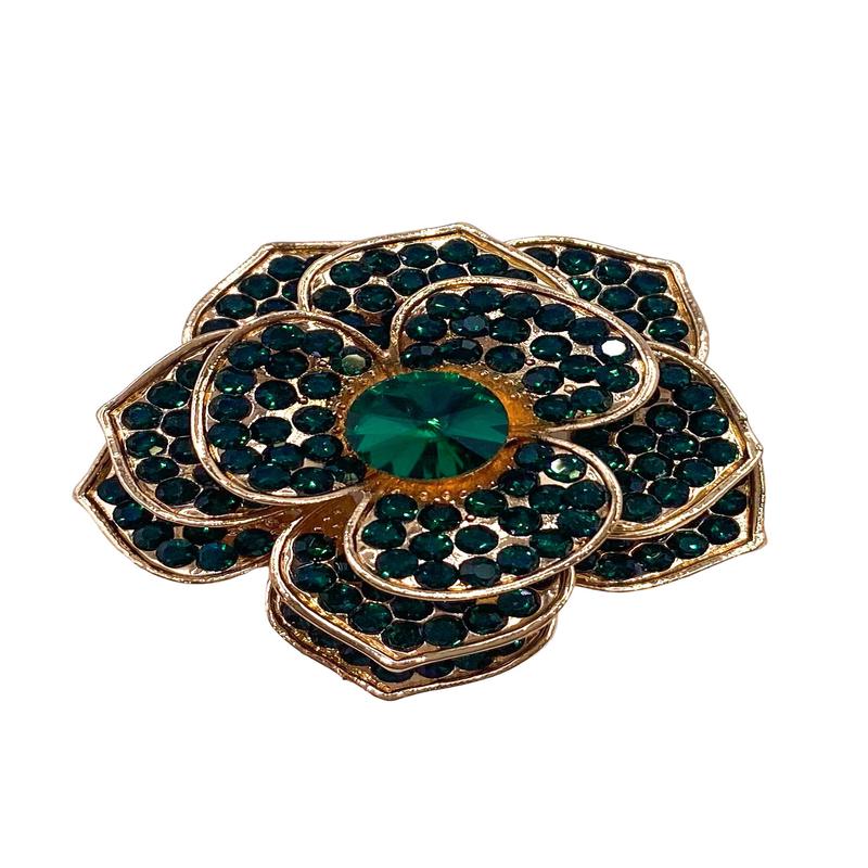 Linda Brooch - Emerald - FINAL SALE