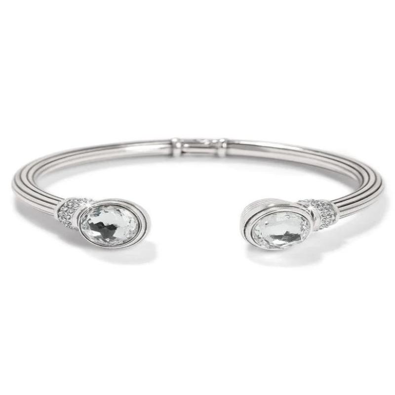 Meridian Aurora Petite Hinge Bangle - Silver | Brighton