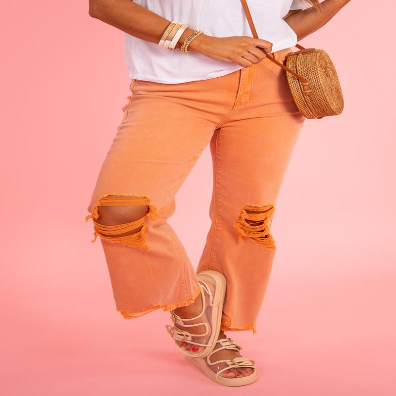 On Repeat Straight Pants - Orange