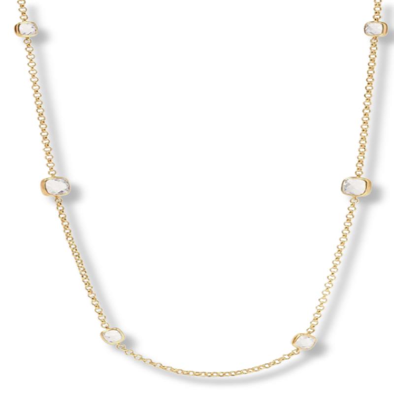Aquitaine Station Necklace - Clear Crystal | Julie Vos