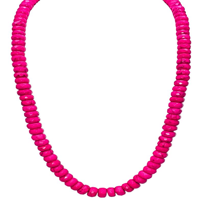 Down to Earth Necklace - Hot Pink - SALE