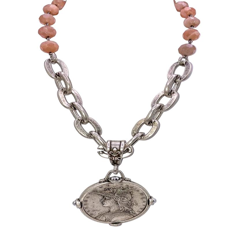 The Vivienne Necklace  Blush Moonstone | French Kande