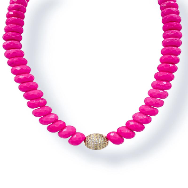 Virtue Stand Firm Pink Beaded Necklace