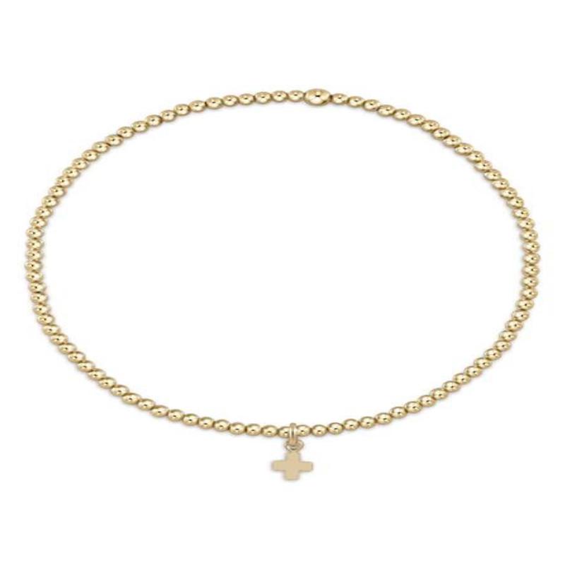 2mm Cross Bracelet - Gold | E Newton