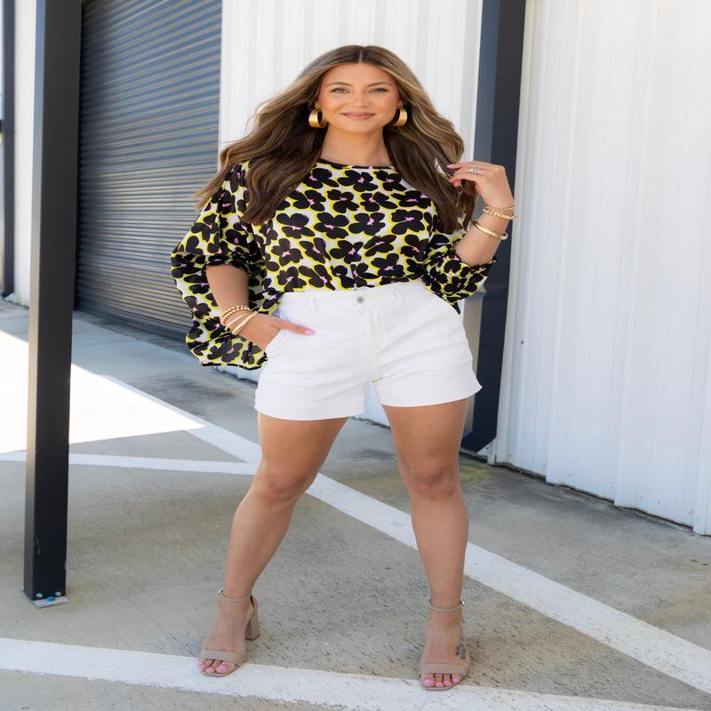 Flower Shops Top - Lemon Combo - FINAL SALE