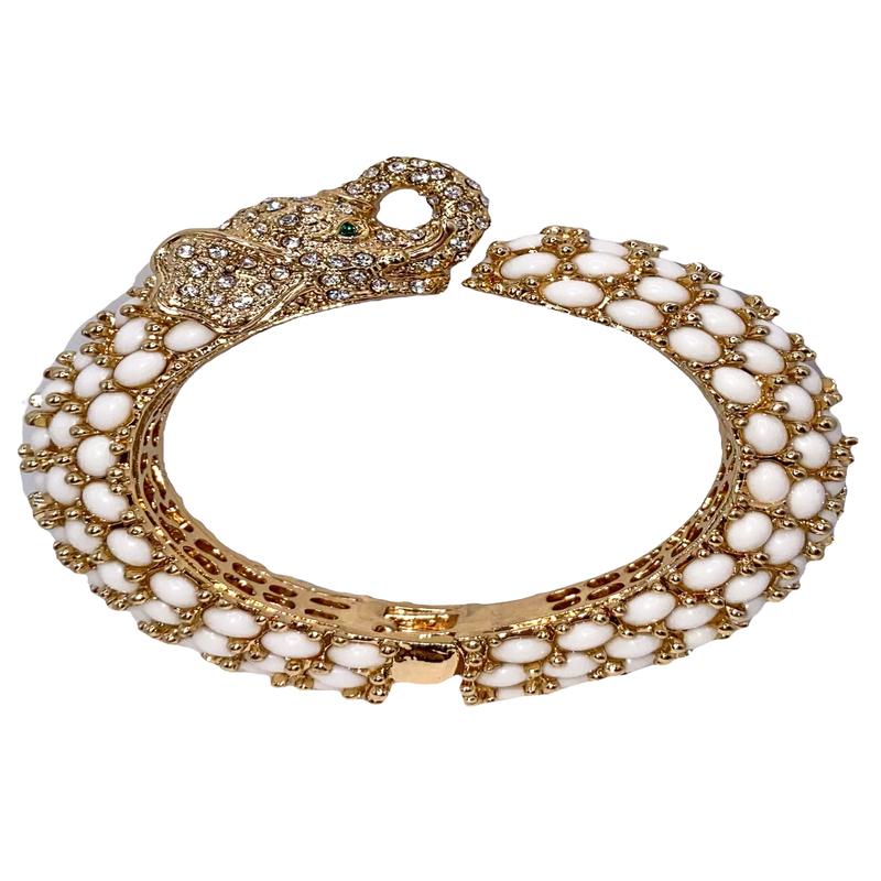 Garland Bags Elephant Hinge Bracelet - White