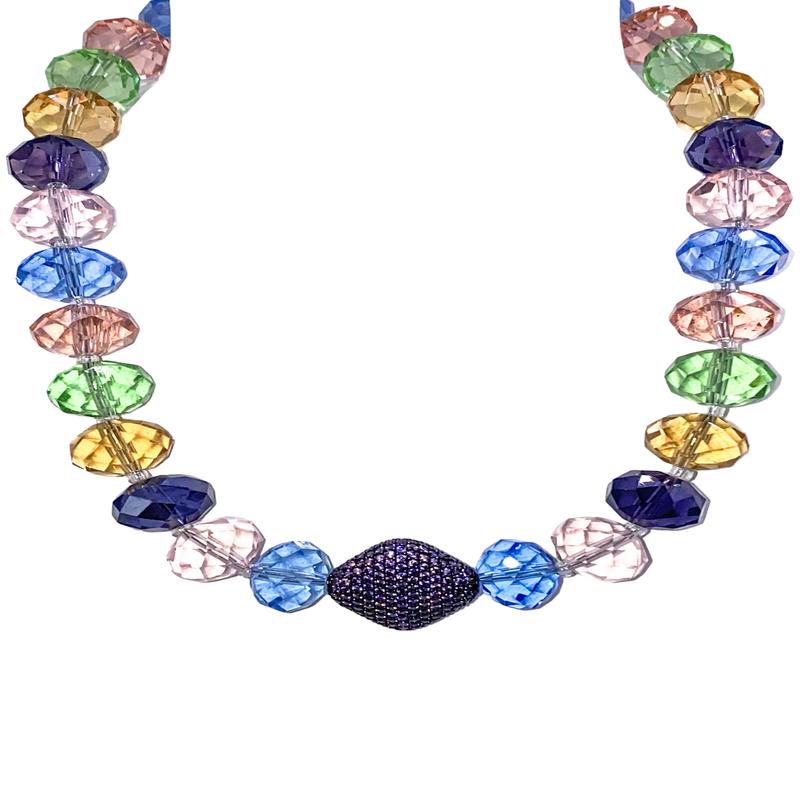 Purple Tourmaline Chandelier Crystal Necklace | Rockstar In Rome